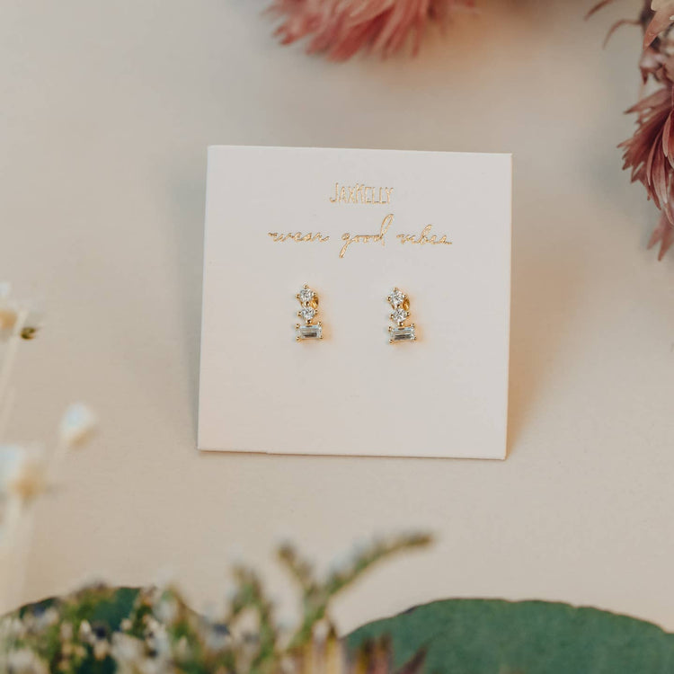JaxKelly Trio Stud Stacked Earrings