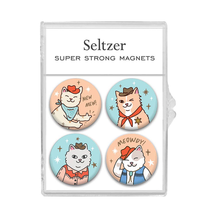 Cowboy Kitty Magnet Set