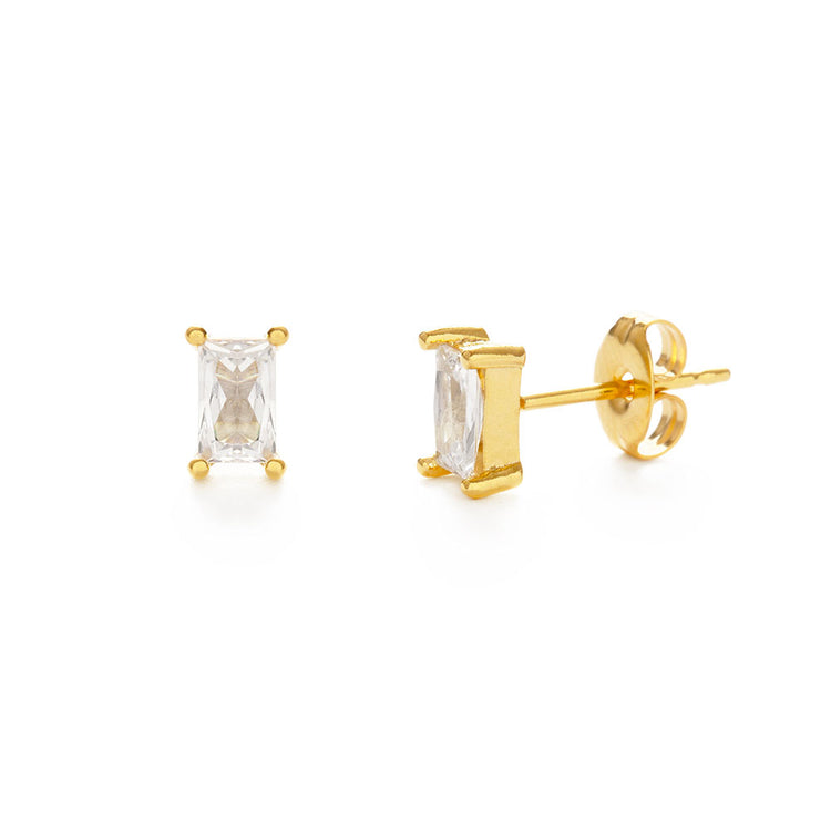 Rectangle Crystal Stud Earrings