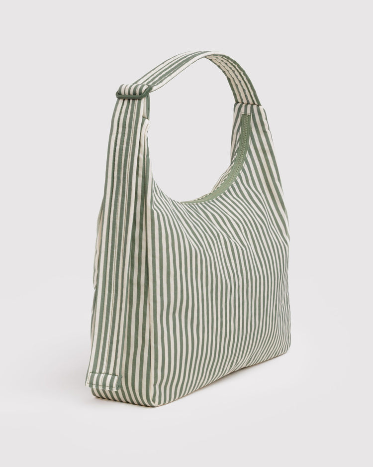 Baggu Nylon Shoulder Bag in Sage Stripe