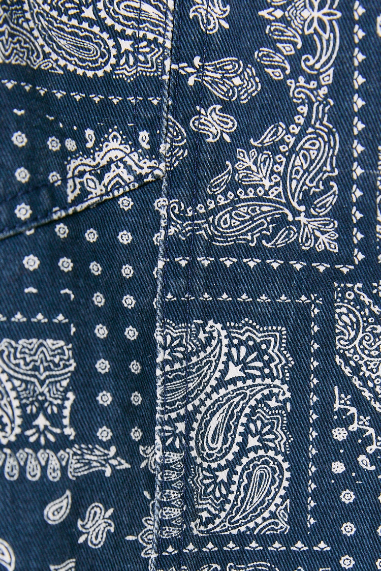 Long Sleeve Paisley Print Button Up Jacket