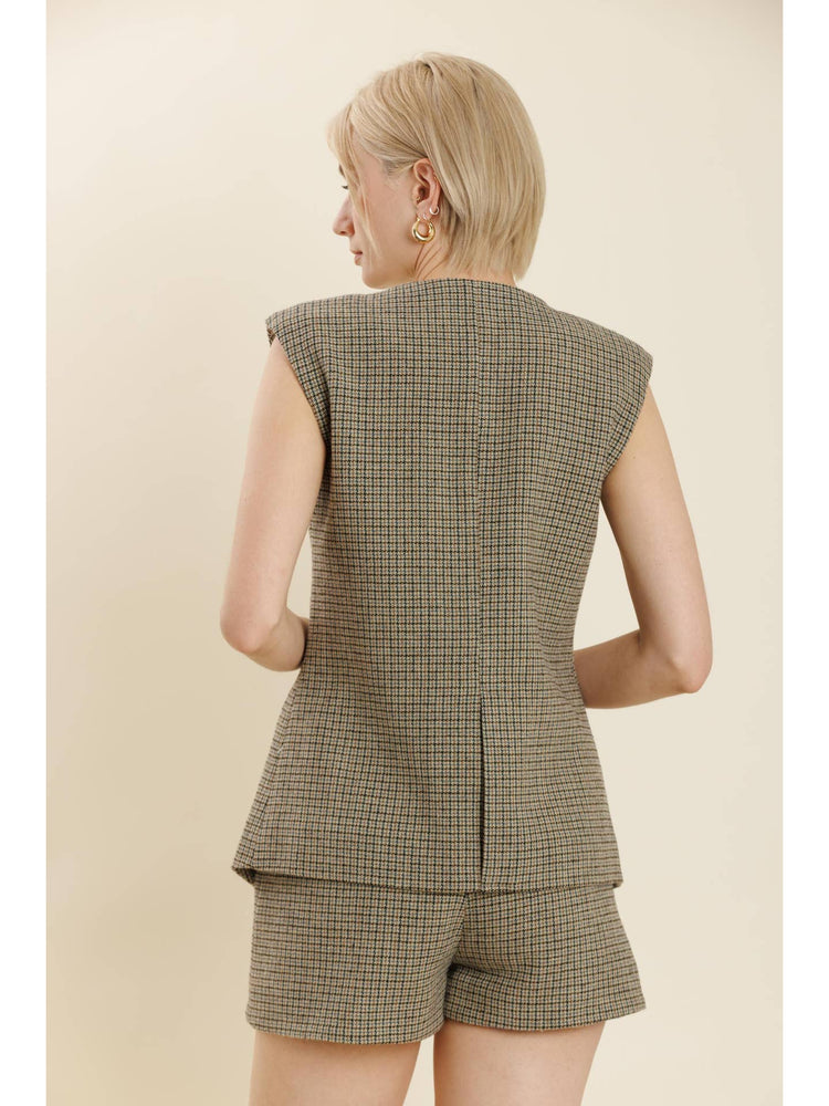 Tweed Button Up Vest