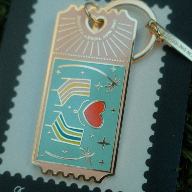 Island of Love Hard Enamel Keychain