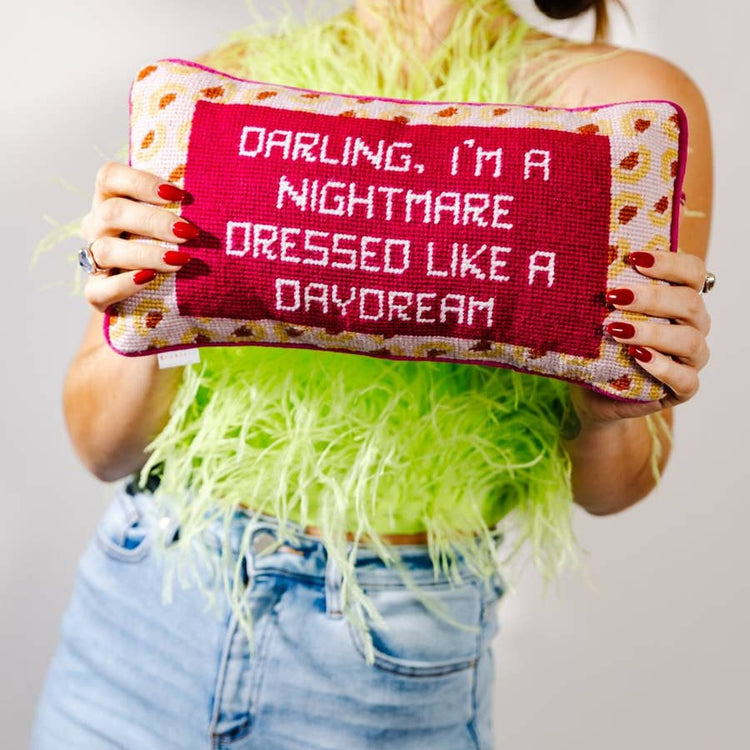 Dressed Like A Daydream Needlepoint Pillow