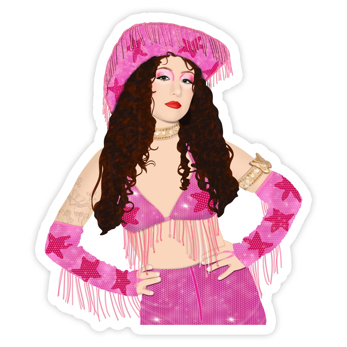 chappell roan pink dress Chappell Roan Pink Pony Club Sticker – Francis + Fern