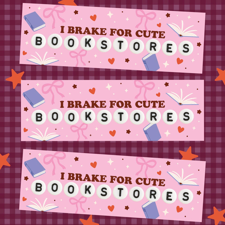 Brake For Bookstores Magnetic Bumper Sticker