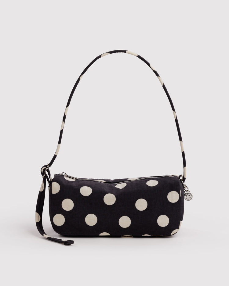 Baggu Nylon Loaf Bag in Black and Cream Polka Dot