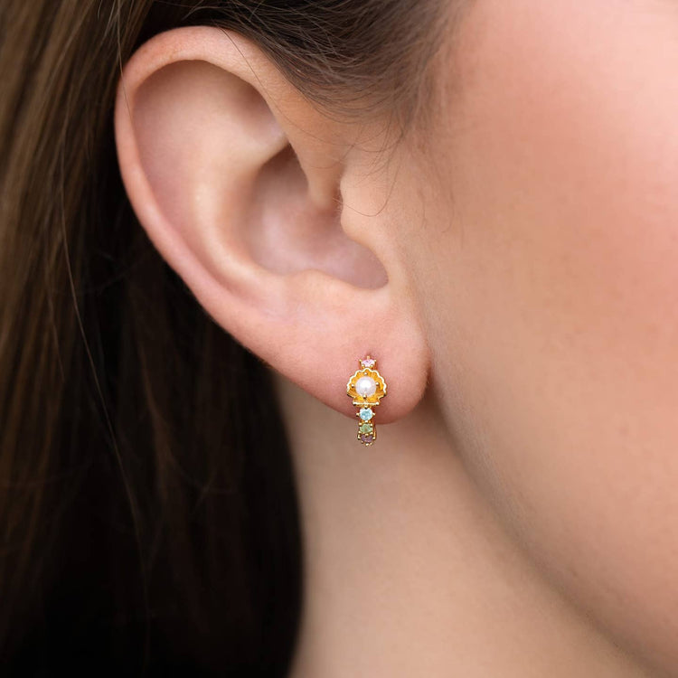 Saltwater Pearl Hoops