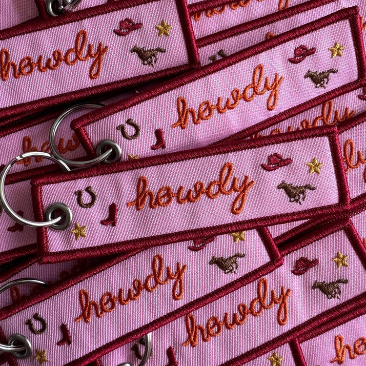Howdy Icon Embroidered Keychain