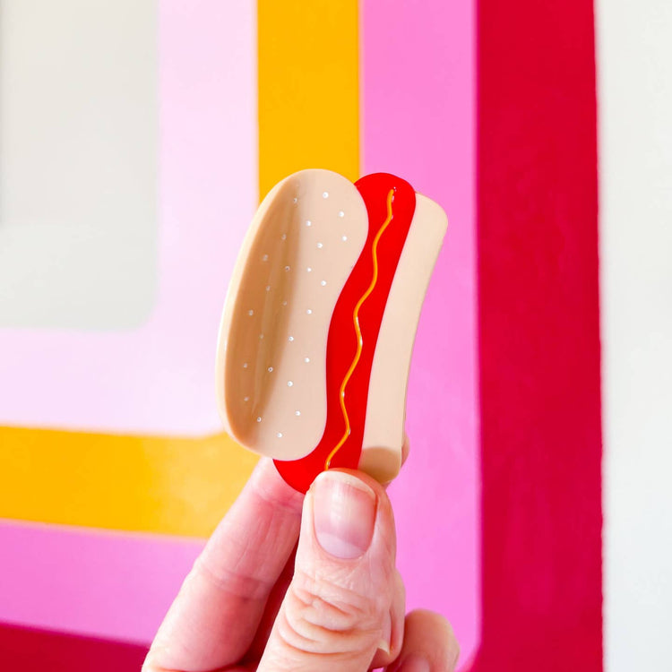 Mini Hot Dog Hair Claw Clip
