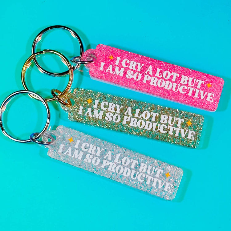 I Cry A Lot Keychain GOLD