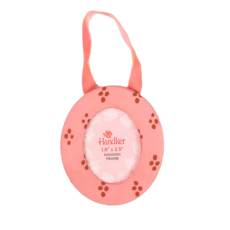 Pink Dottie Fabric Frame/Ornament