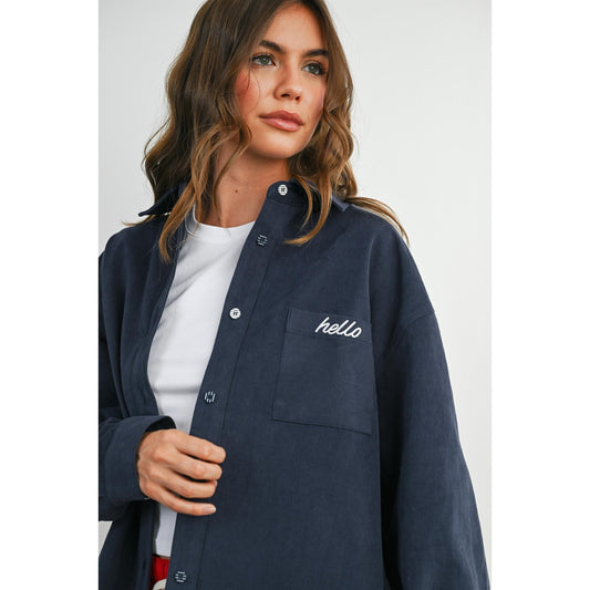 Button-Up Long Sleeve Casual Jacket