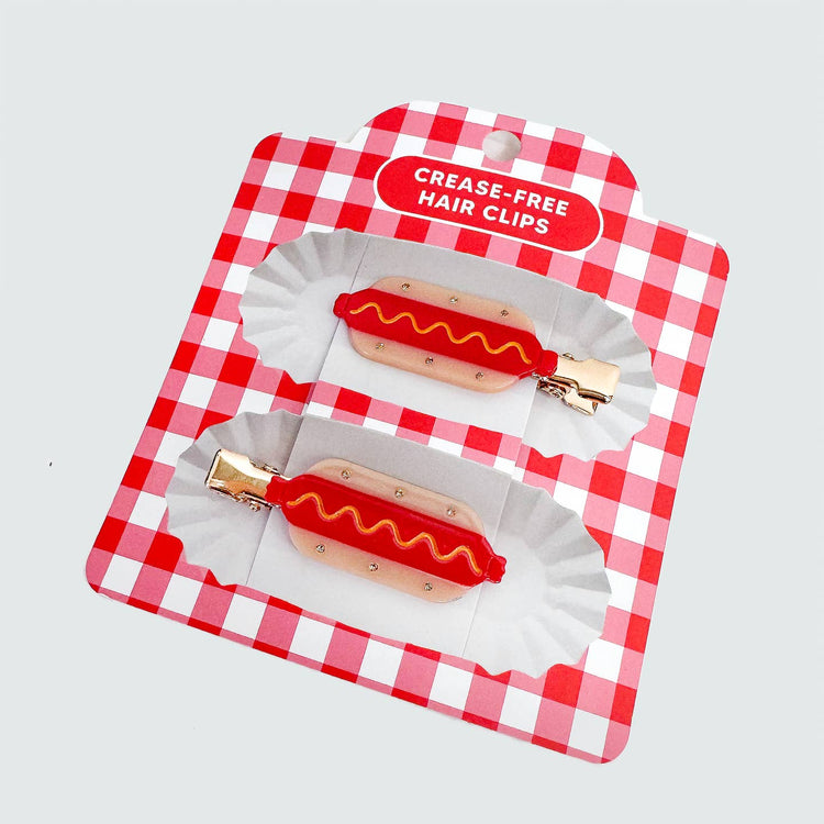 Hot Dog Hair Clips- Set of 2
