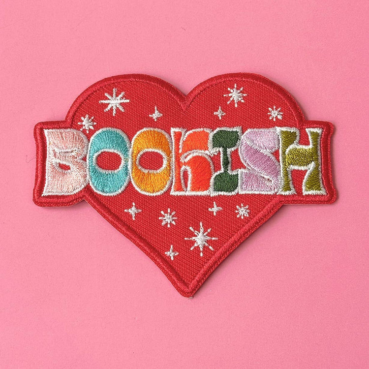 Bookish Heart Iron-On Embroidered Patch