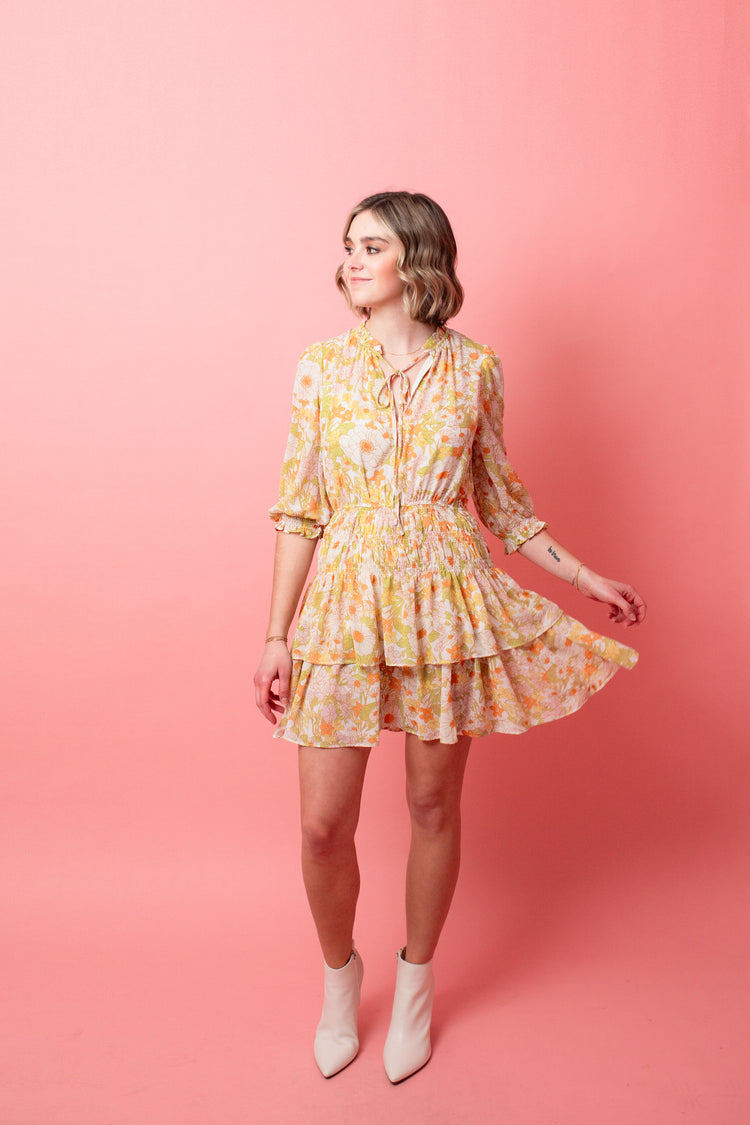 En Saison Mixed Media Mini Dress
