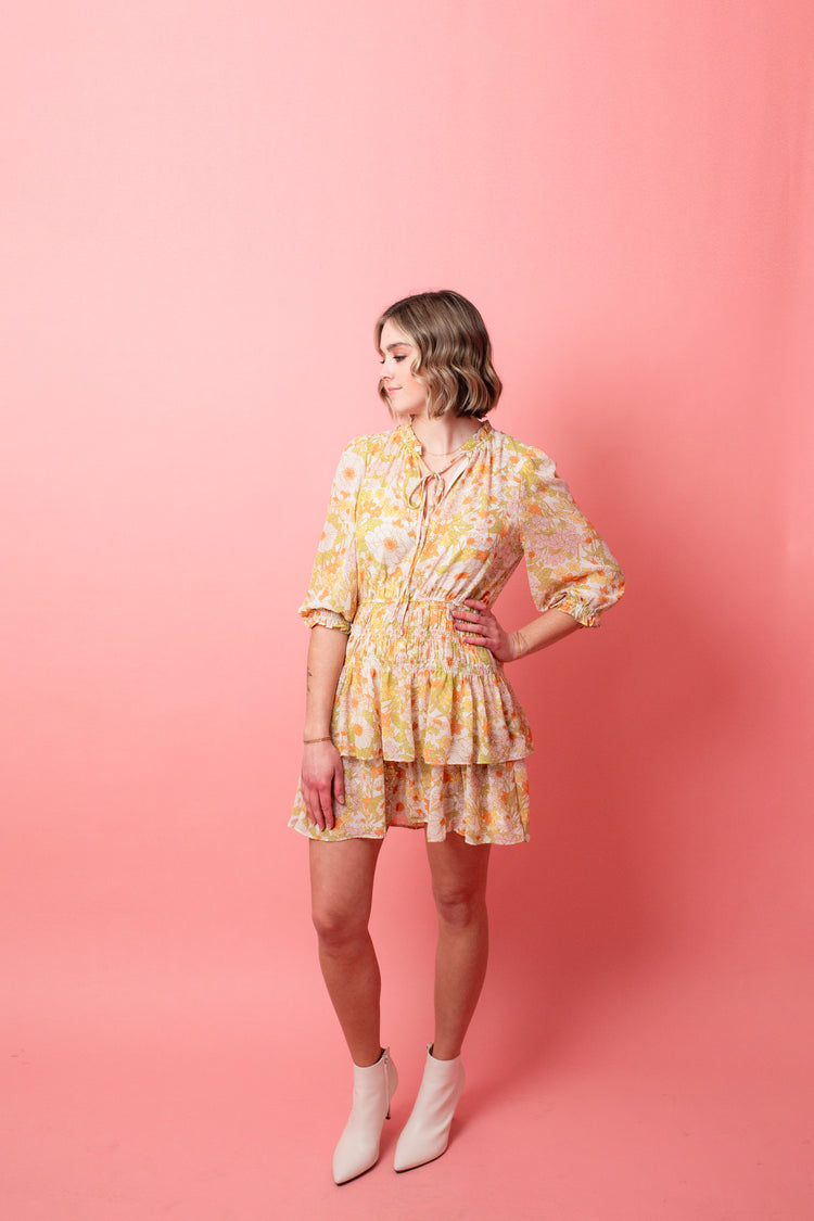 En Saison Mixed Media Mini Dress