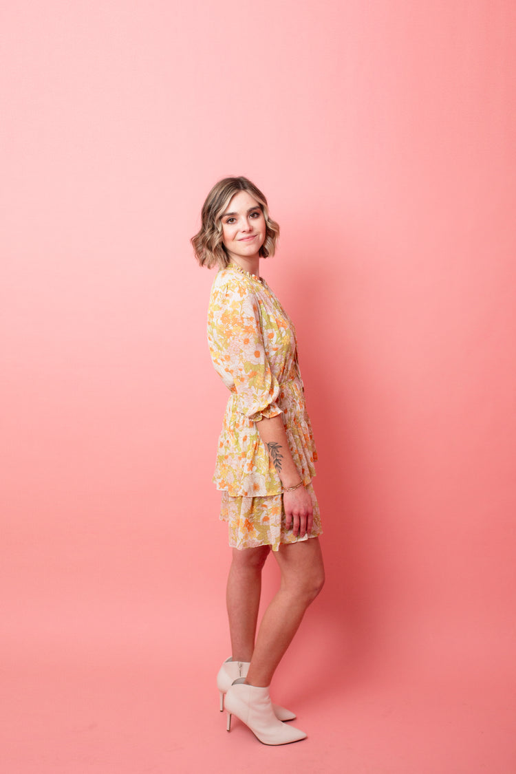 En Saison Mixed Media Mini Dress