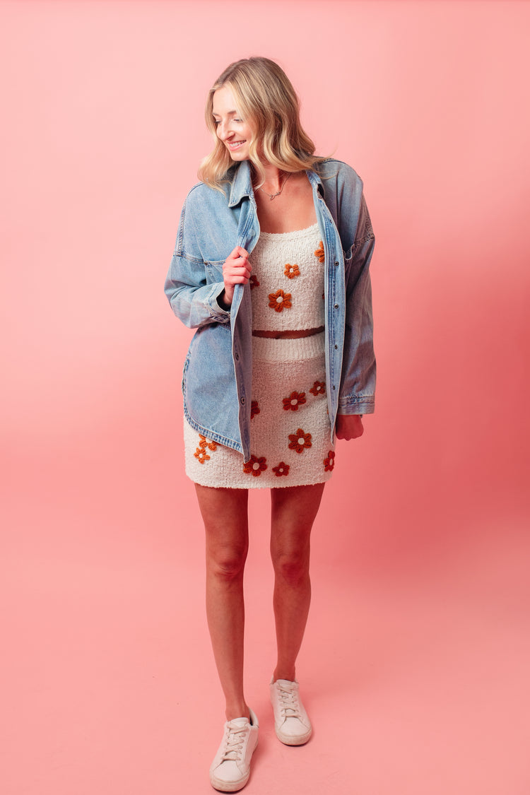 Floral Sweater Skirt