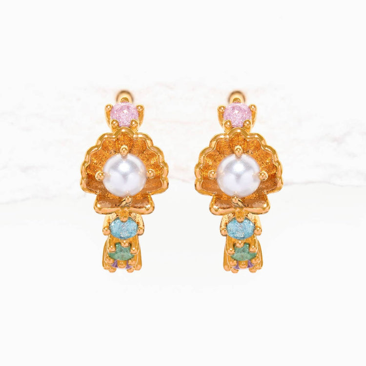 Saltwater Pearl Hoops