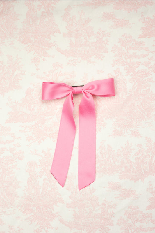 Florence Satin Bow in Plaza Pink