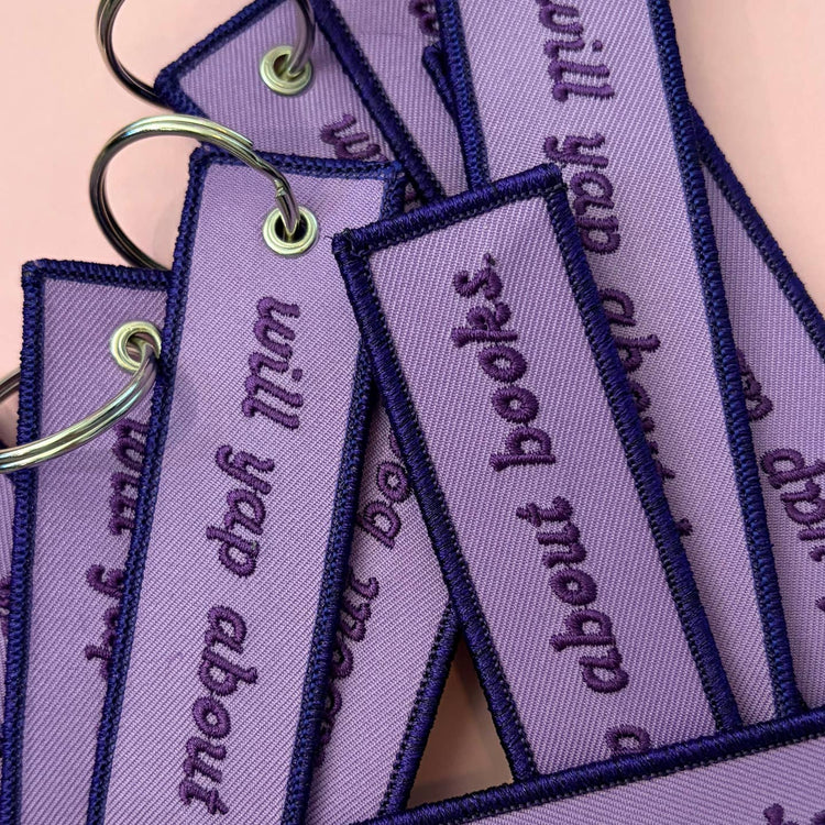 Will Yap About Books Embroidered Keychain