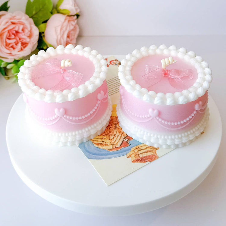 Handmade Pink Pastel Cake Candle