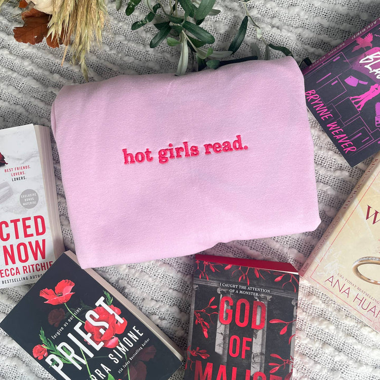 Hot Girls Read Embroidered Sweatshirt