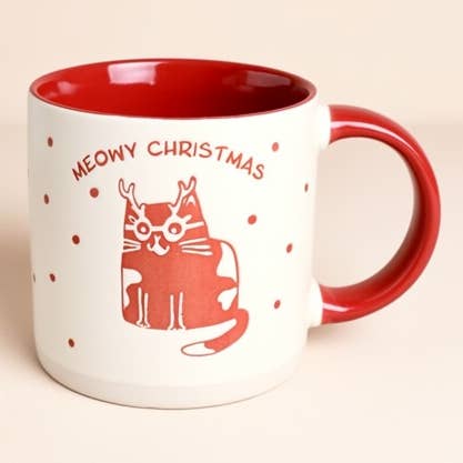 Ceramic Meowy Christmas Mug