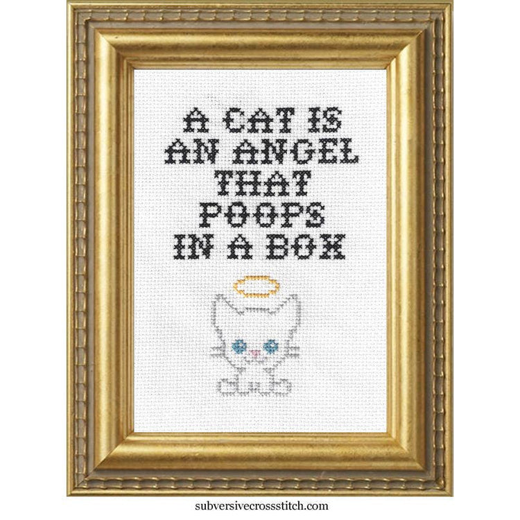A Cat Is An Angel Deluxe Cross Stitch Kit