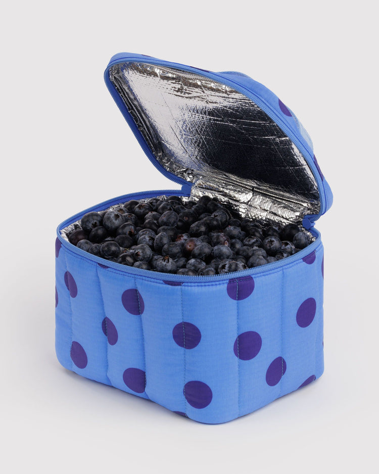 Puffy Lunch Bag in Blue Polka Dot