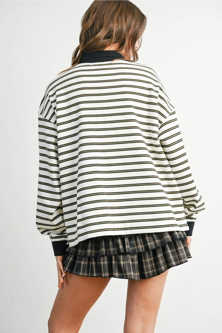 Striped Polo Pullover