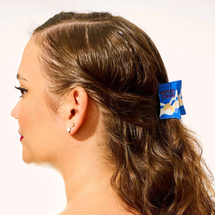 Mini Potato Chip Bag Hair Claw Clip
