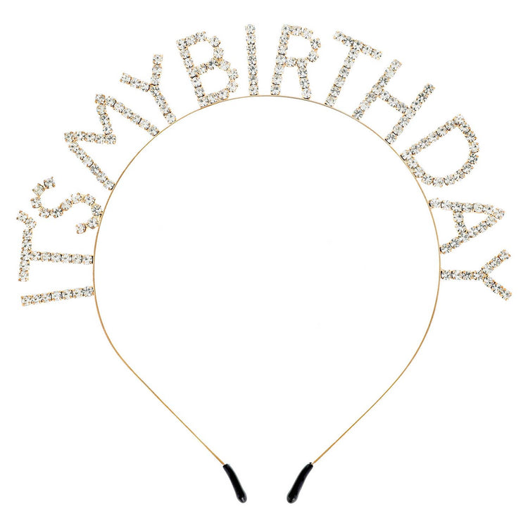 It's My Birthday Gold/Clear Headband