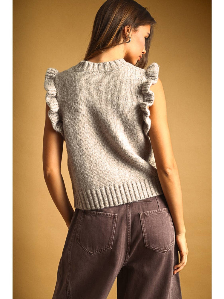 Ruffle Sleeve Sweater Top