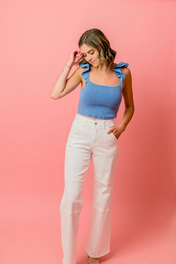 Z Supply Hera Gauze Top in Deep Indigo