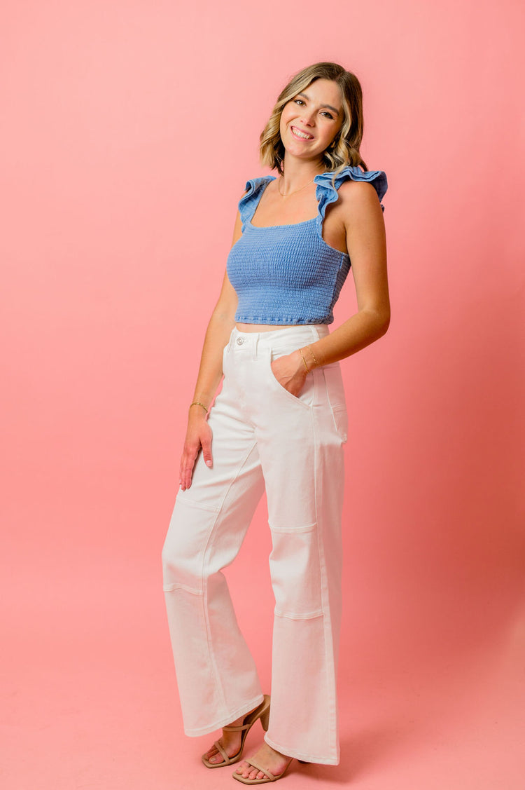 Z Supply Hera Gauze Top in Deep Indigo