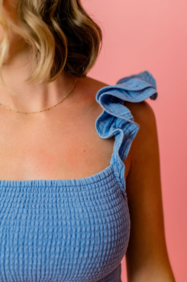 Z Supply Hera Gauze Top in Deep Indigo