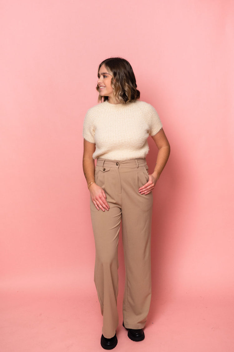 Wide Leg Pants in Khaki