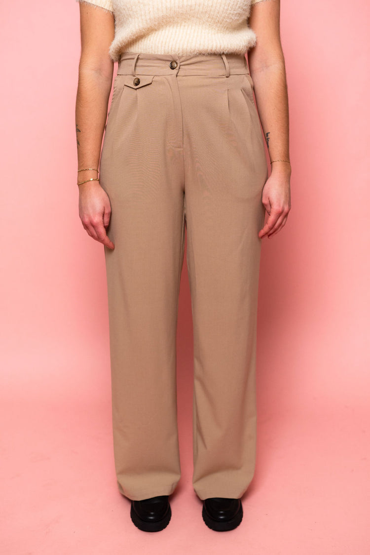 Wide Leg Pants in Khaki