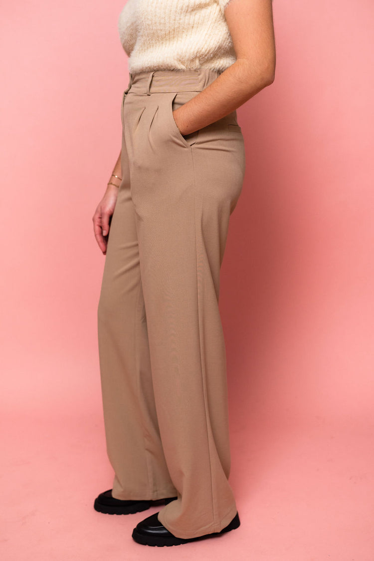 Wide Leg Pants in Khaki