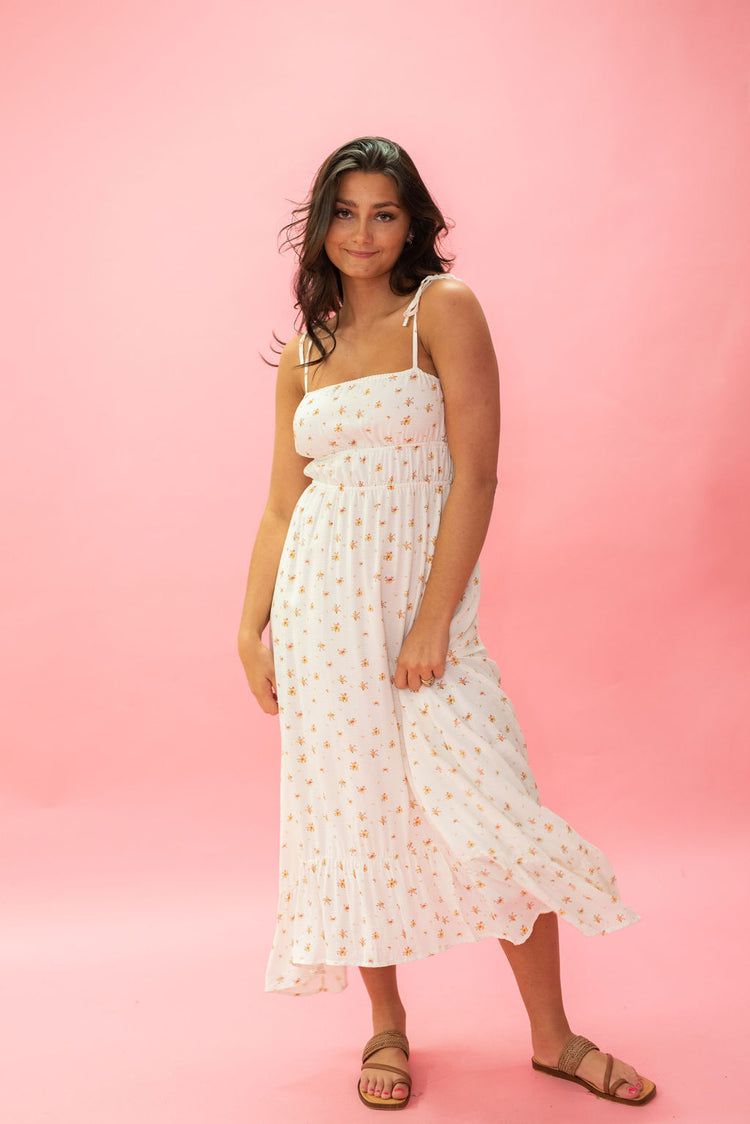 Paloma Tie Strap Floral Maxi Dress