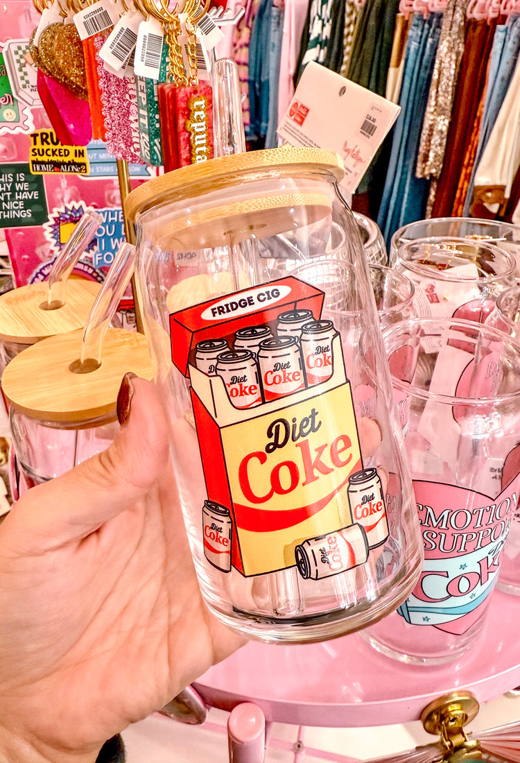 Fridge Cig Glass Cup with Straw