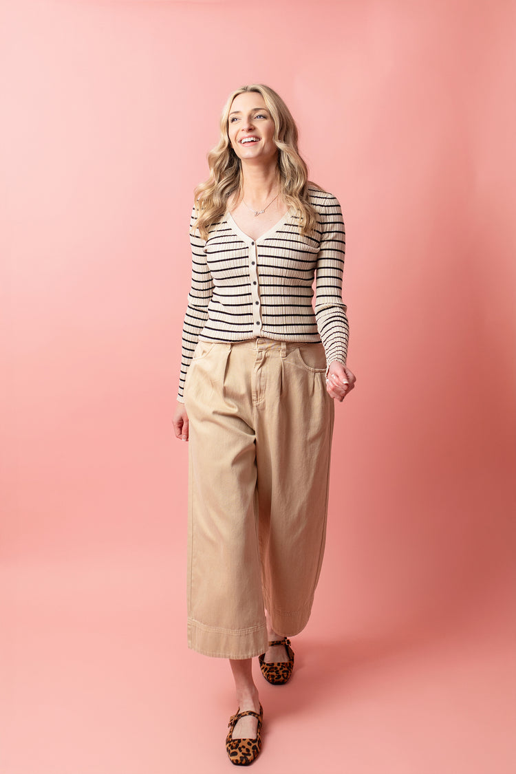 Loose Fit Denim Pants in Ecru