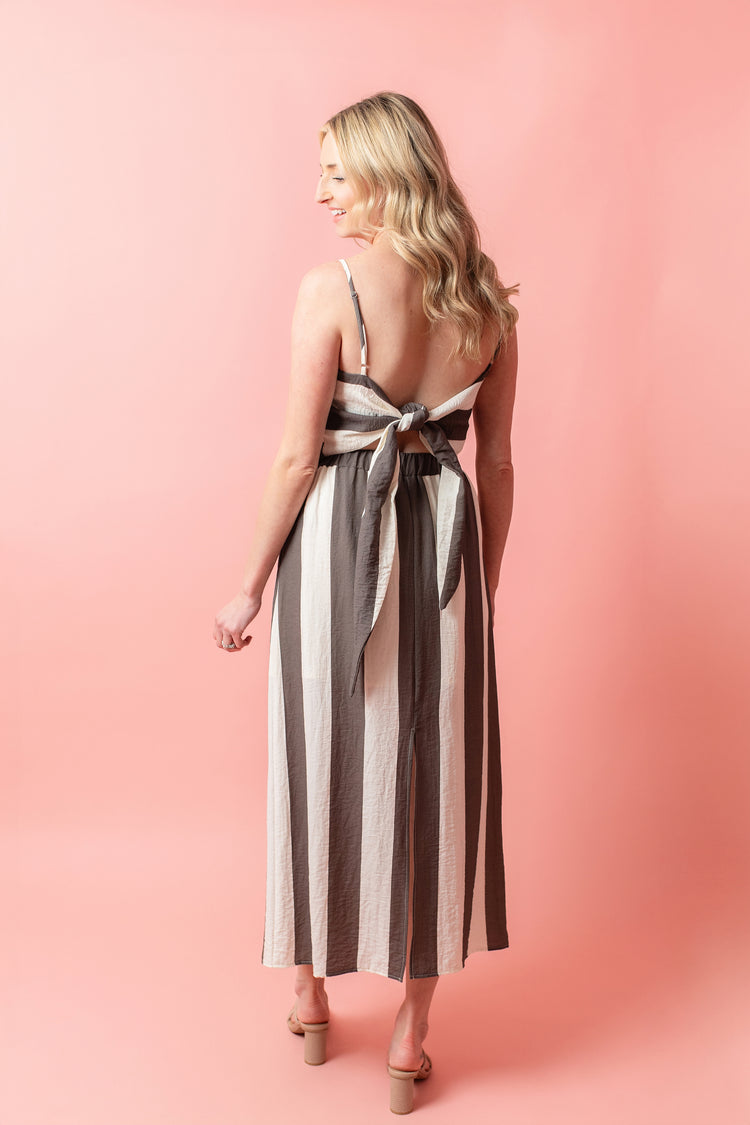 Vertical Striped Maxi Skirt