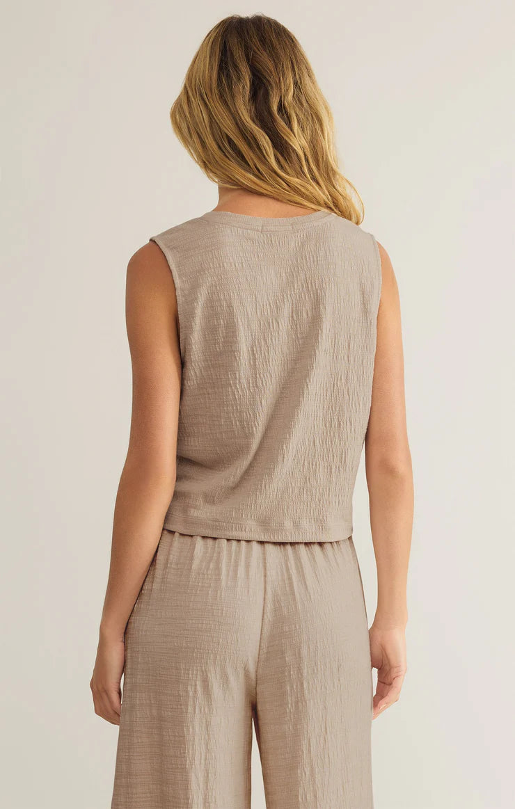 Z Supply Sloane Textured Slub Top in Parchment