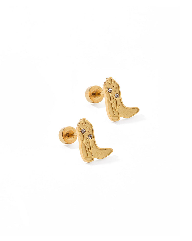 Daisy Cowgirl Boot Screwback Stud Earrings