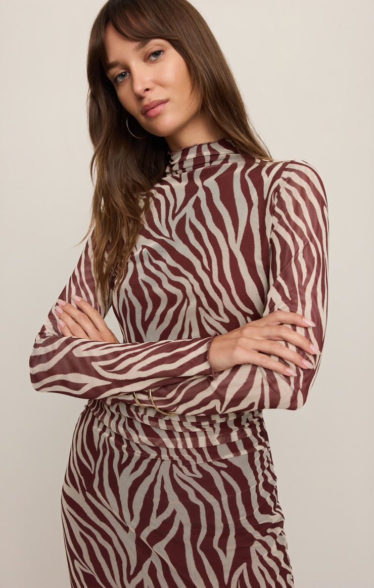 Z Supply Sevilla Zebra Mesh Midi Dress