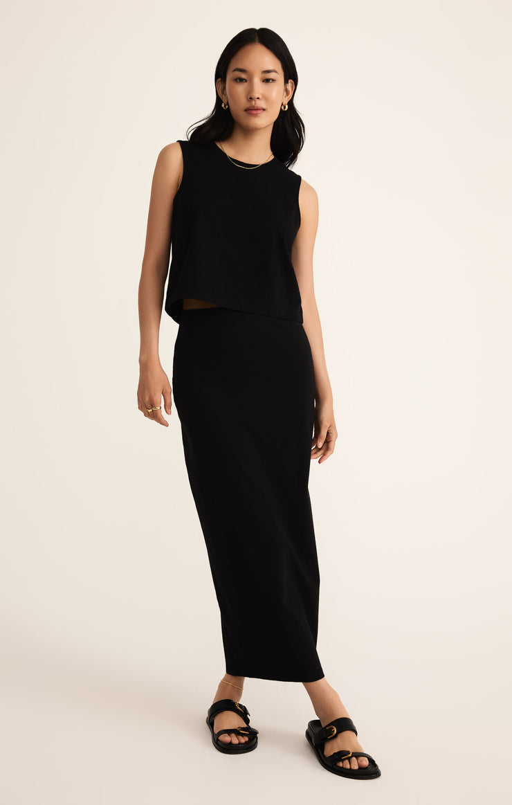 Z Supply Gail Midi Skirt in True Black