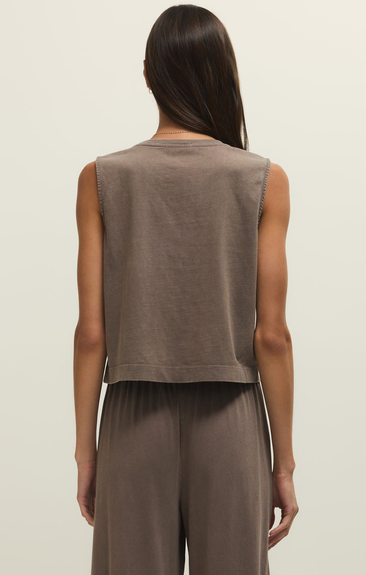 Z Supply Sloane Jersey Cotton Tank in Perfectly Taupe